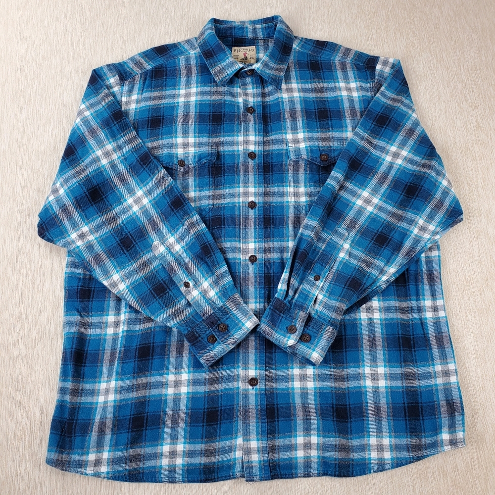 Red Head Mens Long Sleeve Plaid Button Down Flannel Shirt Size XL